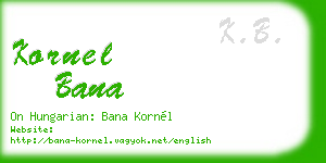 kornel bana business card